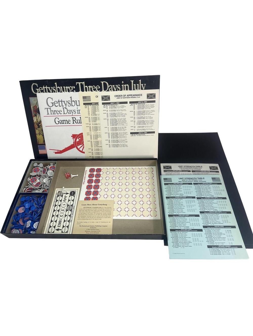Speerit Strategy Games Gettysburg Three Days In July Board Game 1995 Complete